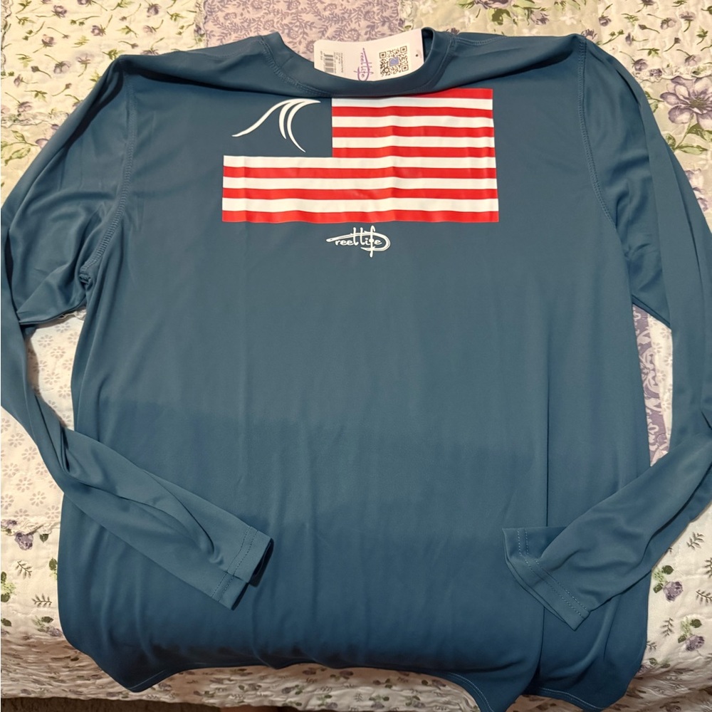 NWT Reel Life men’s Teal Long Sleeve Shirt large